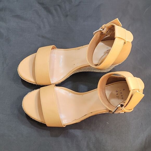 A.NEW DAY WEDGE ESPADRILLE OPEN TOE SANDAL - Picture 5 of 14